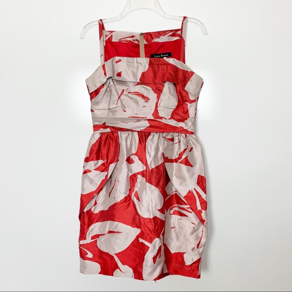 Lida Baday Floral Silk Blend Sleeveless Party Mini Dress Size 6
